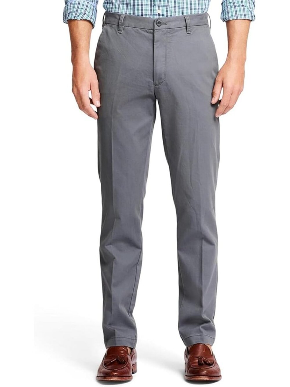 Men's Performance Stretch Chino Pants | Flat Front, Straight Fit, Casual Wear